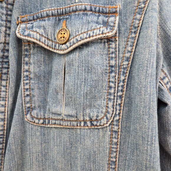 CHAPS DENIM LIGHTWEIGHT JACKET WITH FOUR POCKETS SIZE MEDIUM - Picture 9 of 15